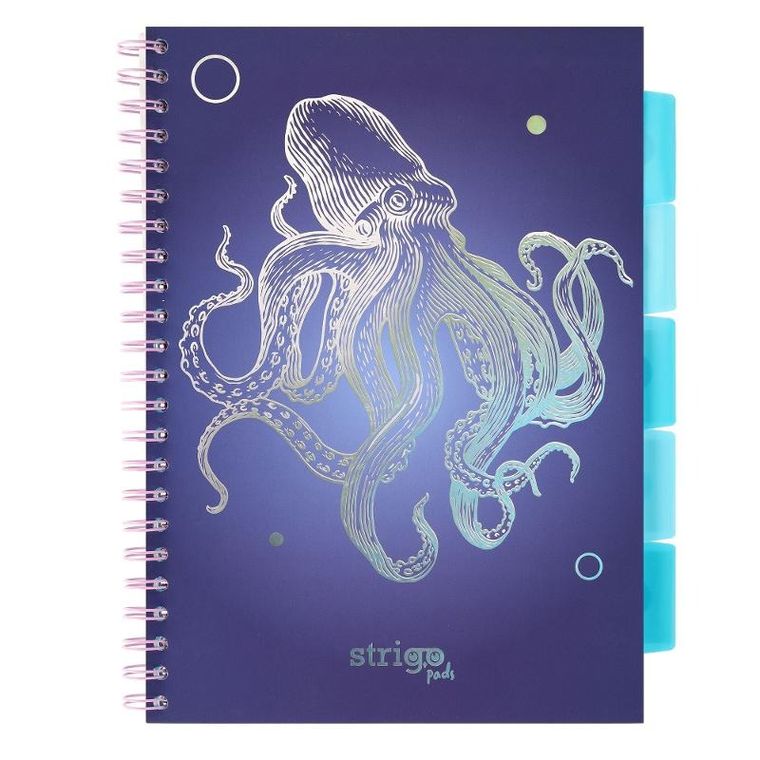 Strigo, Pads, kołozeszyt A4, 100 kartek, kratka, Głębiny, Ośmiornica, 1 szt.
