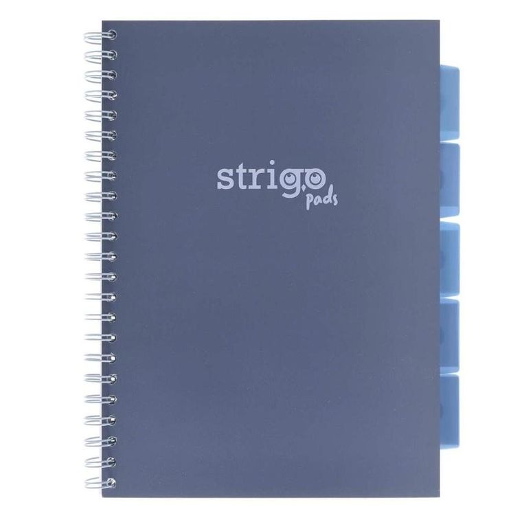 Strigo, Pads, kołozeszyt A4, 100 kartek, kratka, Pastel, granatowy, 1 szt.