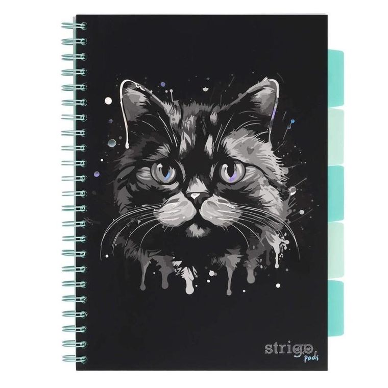 Strigo, Pads, kołozeszyt A4, 100 kartek, linia, Kot, 1 szt.