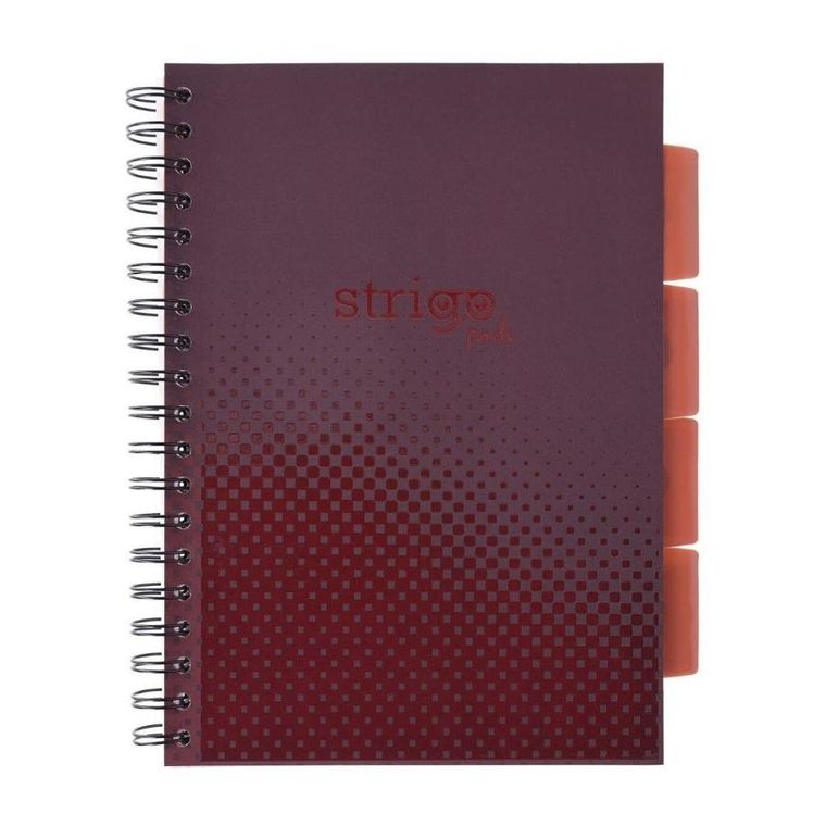 Strigo, Pads, kołozeszyt B5, 100 kartek, kratka, Basic, bordowy, 1 szt.
