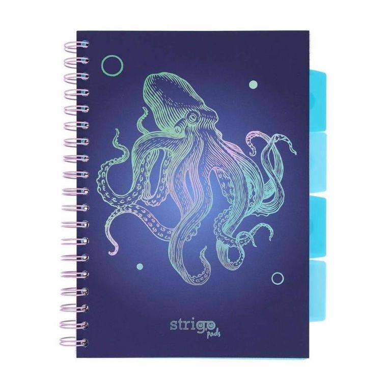 Strigo, Pads, kołozeszyt B5, 100 kartek, kratka, Głębiny, Ośmiornica, 1 szt.