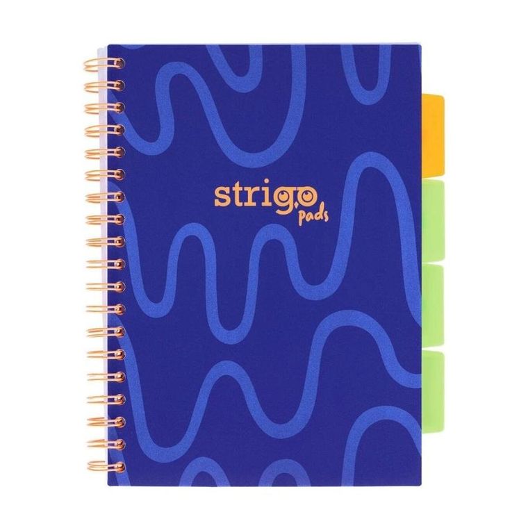 Strigo, Pads, kołozeszyt B5, 100 kartek, kratka, Neon, granatowy, 1 szt.