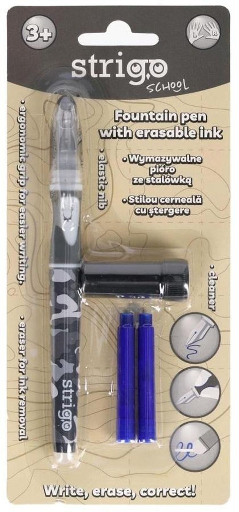 Strigo, pióro wymazywalne ze stalówką, Moro, 1 szt.