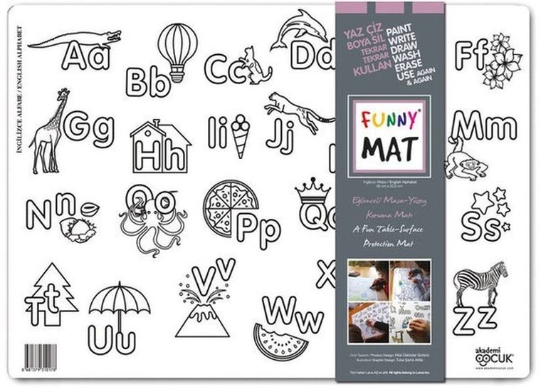 Strigo, podkładka na biurko, mata do malowania, Alfabet