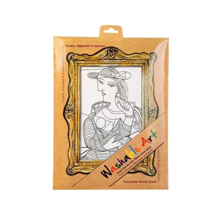 Strigo, podkładka na biurko, mata do malowania, biała, Kobieta w fotelu