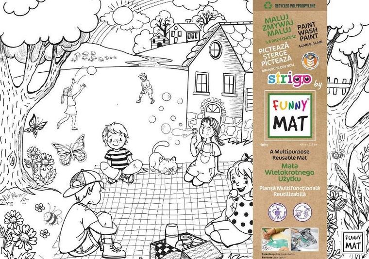 Strigo, podkładka na biurko, mata do malowania, biała, Wiosna