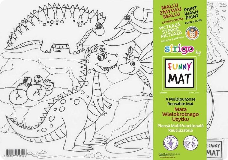 Strigo, podkładka na biurko, mata do malowania, Dinozaury
