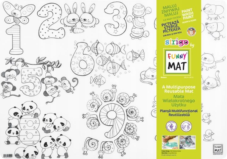 Strigo, podkładka na biurko, mata do malowania, Liczby