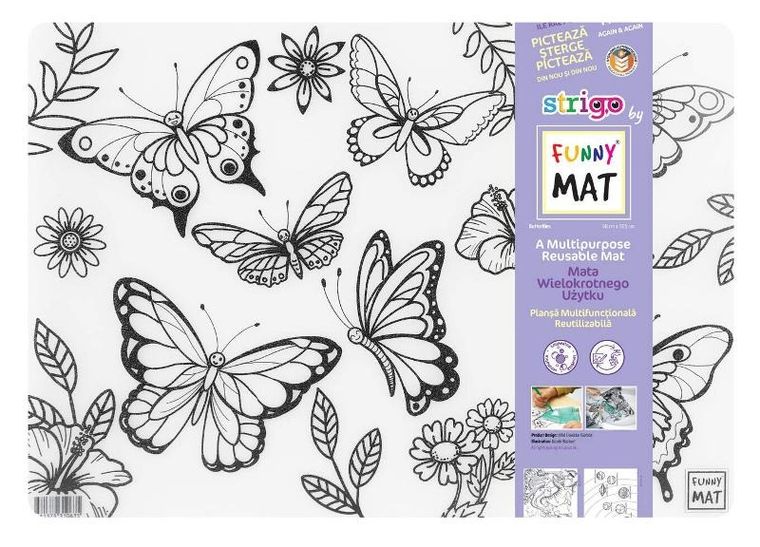 Strigo, podkładka na biurko, mata do malowania, Motylki