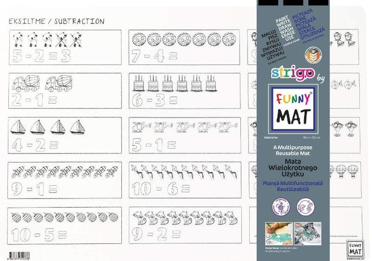 Strigo, podkładka na biurko, mata do malowania, Odejmowanie
