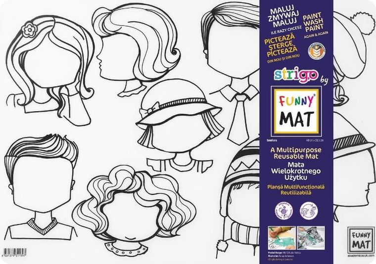 Strigo, podkładka na biurko, mata do malowania, Twarze
