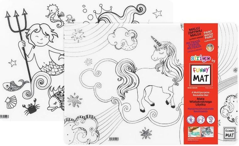 Strigo, podkładka na biurko, mata do malowania, Unicorn i syreny, 2 szt.