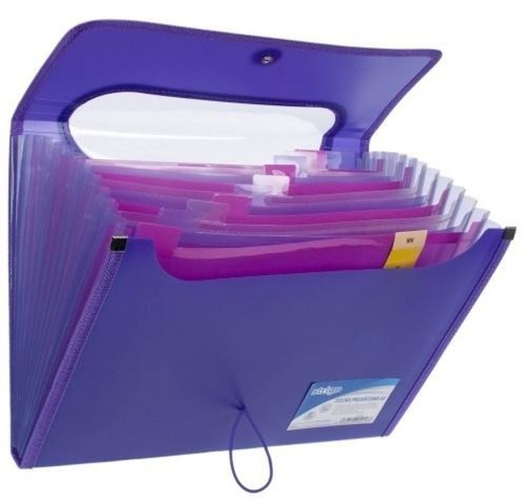 Strigo, teczka A4 z 12 przekładkami, V-file, fiolet, 1 szt.