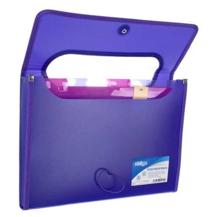 Strigo, teczka A4 z 6 przekładkami, fioletowa, 1 szt.