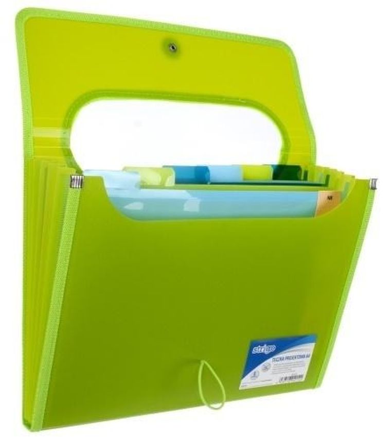 Strigo, teczka A4 z 6 przekładkami, V-file, zielona, 1 szt.