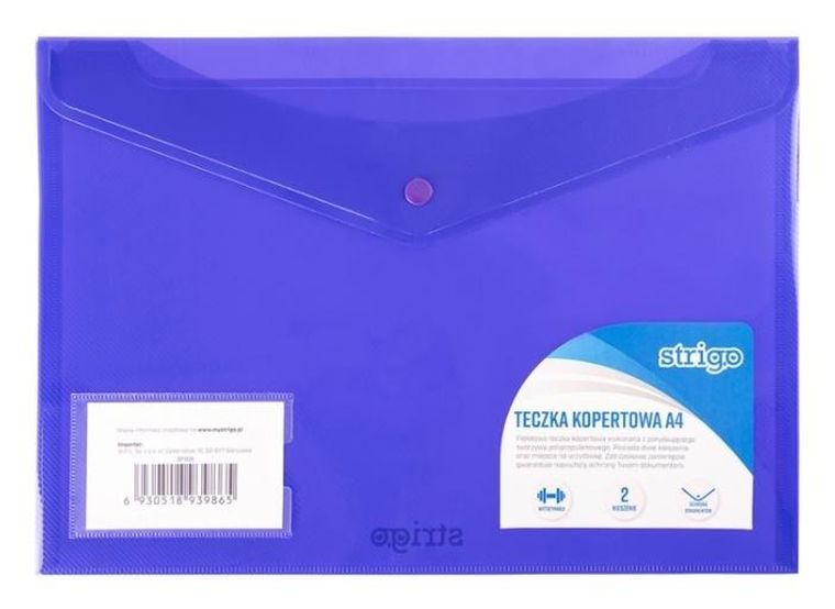 Strigo, teczka kopertowa A4, 2 kieszenie, fioletowa, 1 szt.