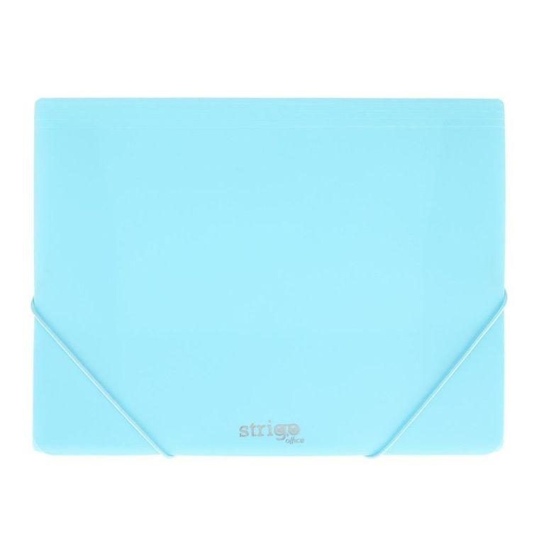 Strigo, teczka z gumką PP, A4, neon niebieski, 1 szt.