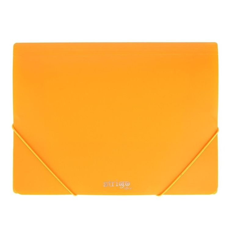 Strigo, teczka z gumką PP, A4, neon pomarańczowy, 1 szt.
