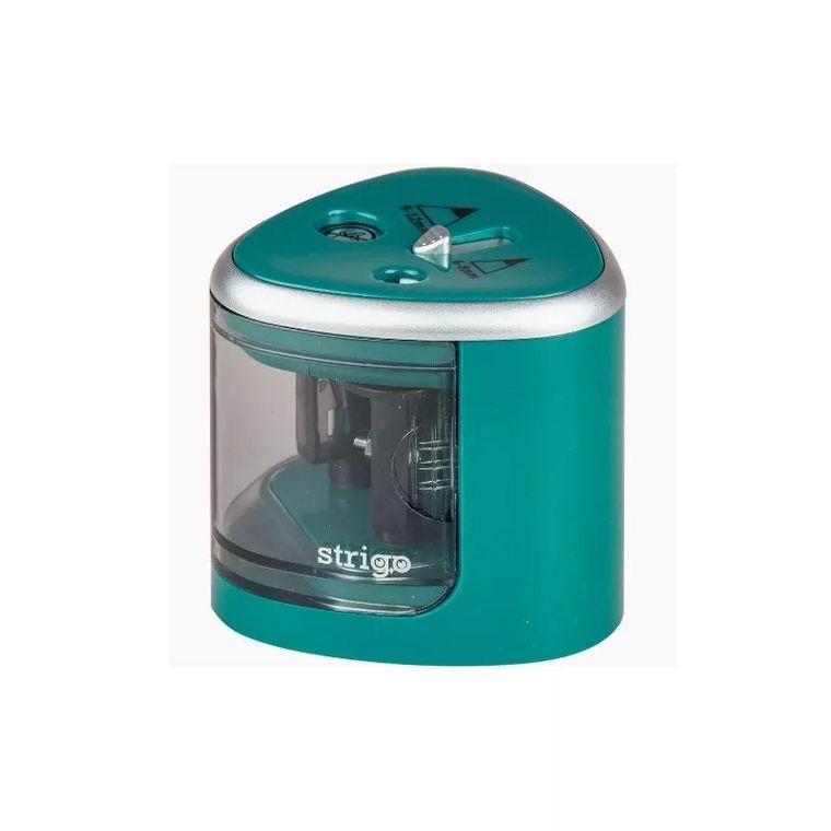 Strigo, temperówka elektryczna, 2 ostrza, ciemnozielona