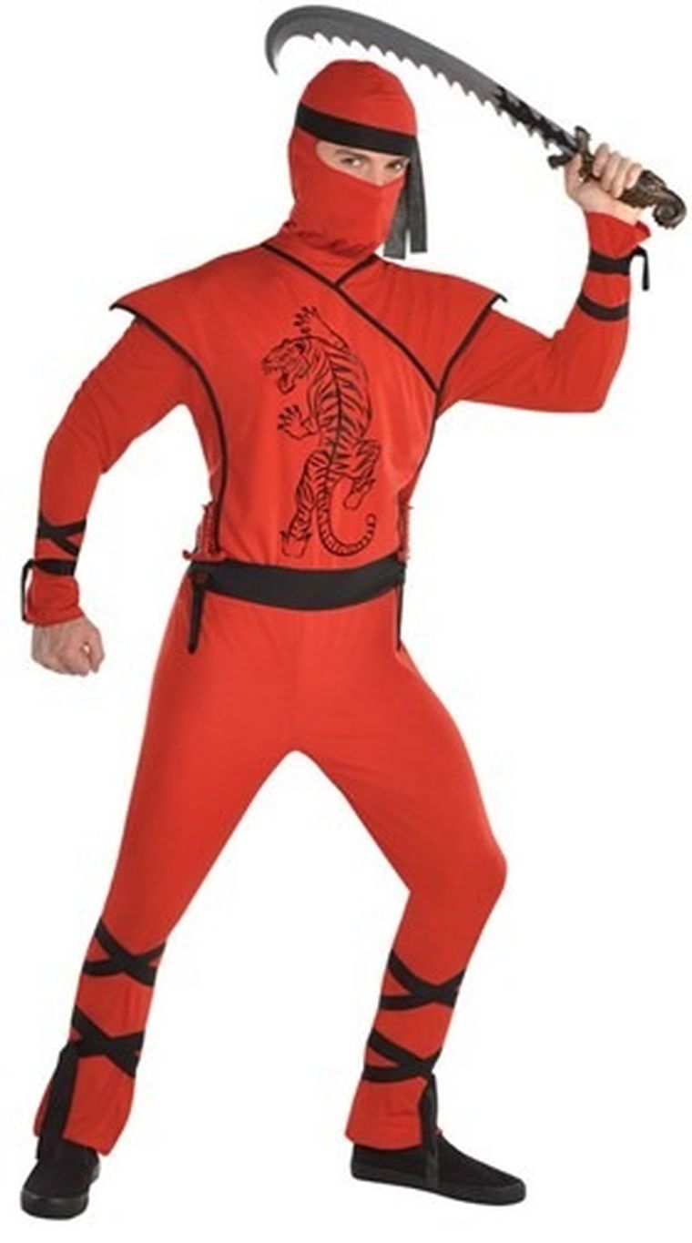 Strój imprezowy, ninja go, czerwony, rozmiar XL/XXL