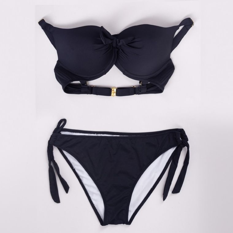 Strój kąpielowy damski dwuczęściowy, czarny, Yoclub