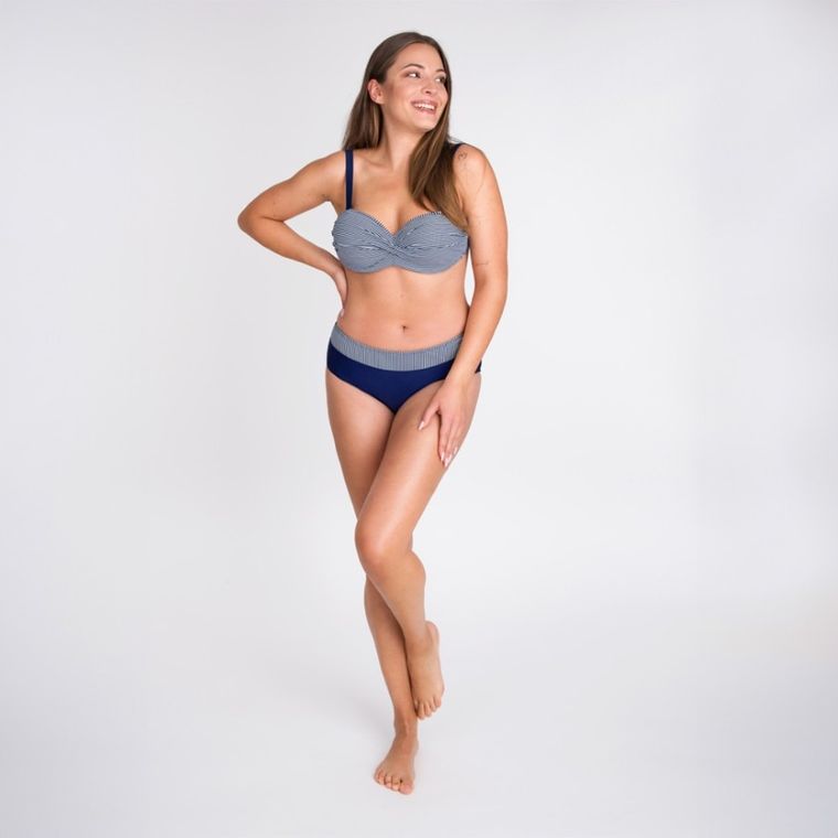Strój kąpielowy damski dwuczęściowy, granatowy, Yoclub
