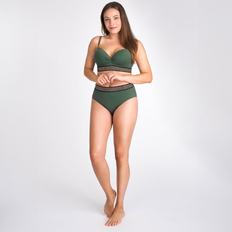 Strój kąpielowy damski dwuczęściowy, zielony, Yoclub