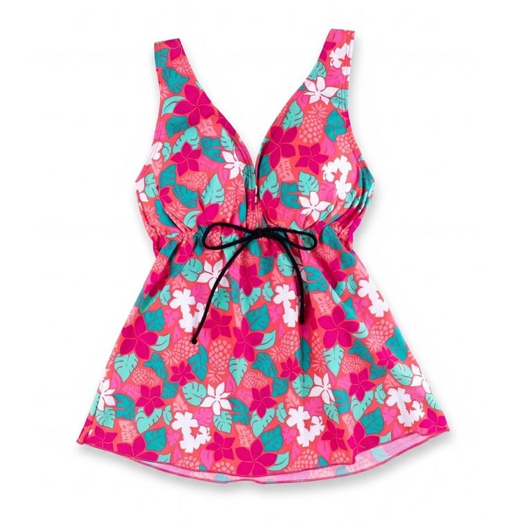 Strój kąpielowy damski jednoczęściowy, tankini, różowy, Mariss