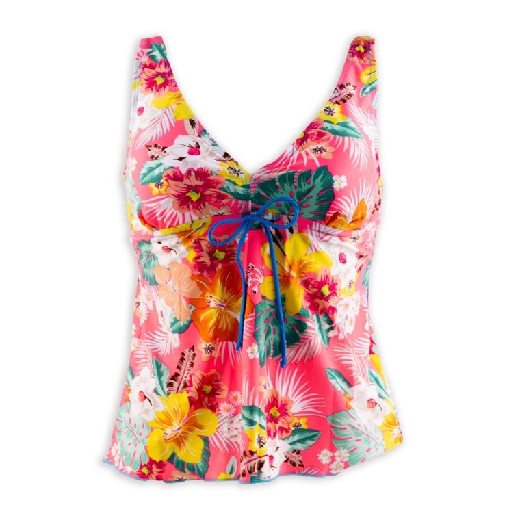 Strój kąpielowy damski jednoczęściowy, tankini, różowy, Mariss