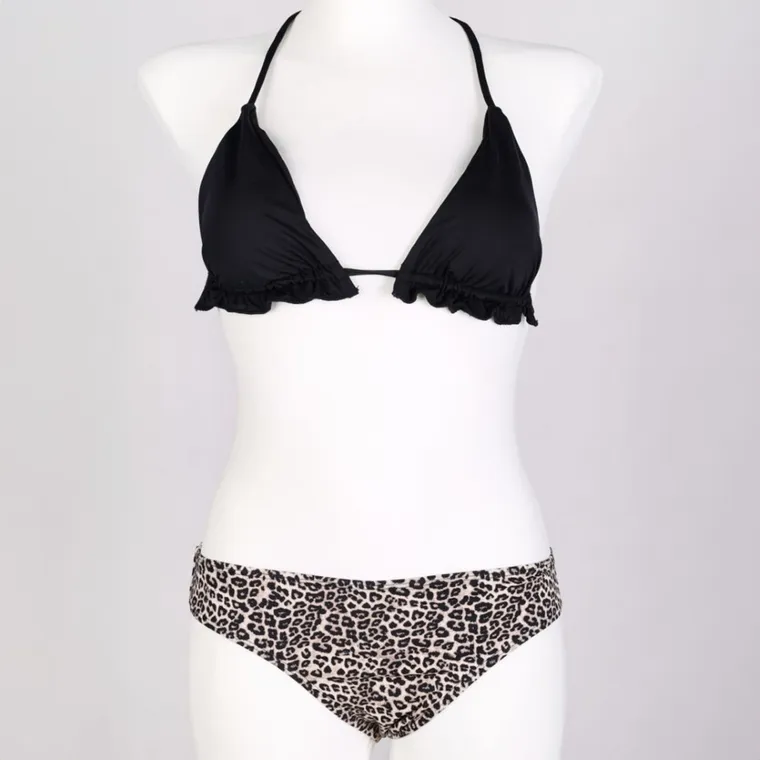 Strój kąpielowy dziewczęcy dwuczęściowy, czarny, Yoclub