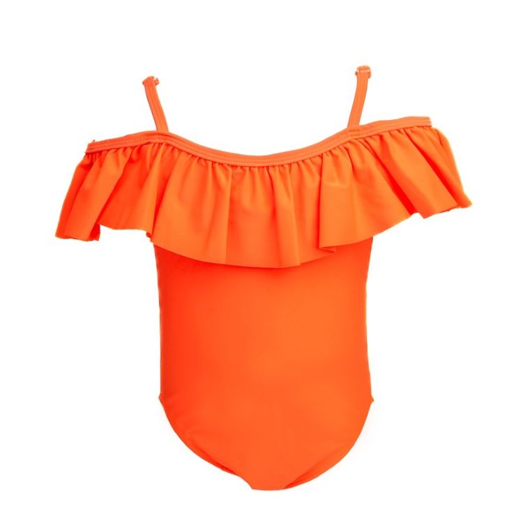 Strój kąpielowy dziewczęcy jednoczęściowy, pomarańczowy, Mariss