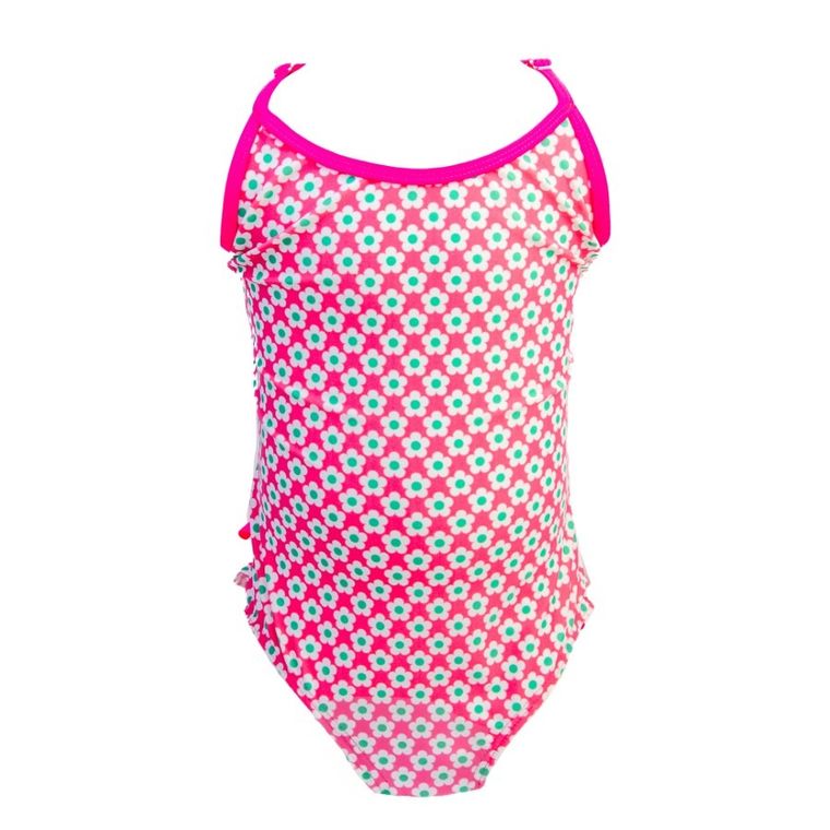 Strój kąpielowy dziewczęcy jednoczęściowy, różowy, Mariss