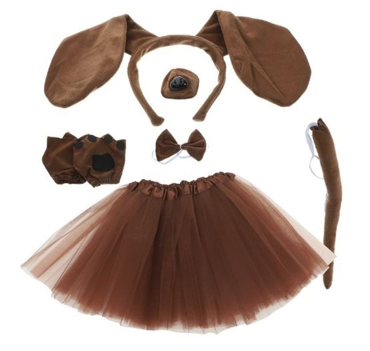 Strój Pieska, zestaw, brązowy, 6 elementów