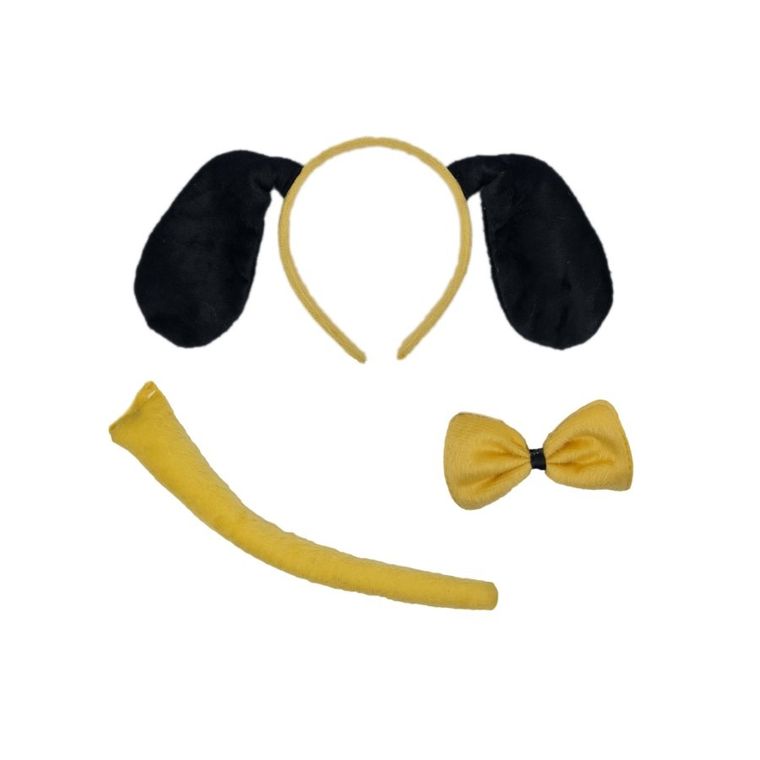 Strój pieska, zestaw, ogon, opaska, mucha