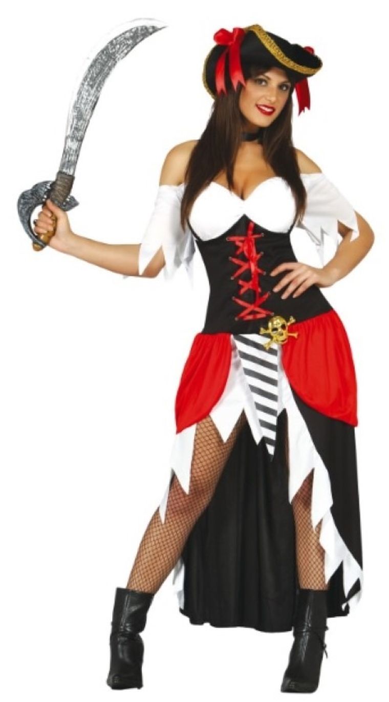 Strój, piratka siedmiu mórz, z kapeluszem, rozmiar L