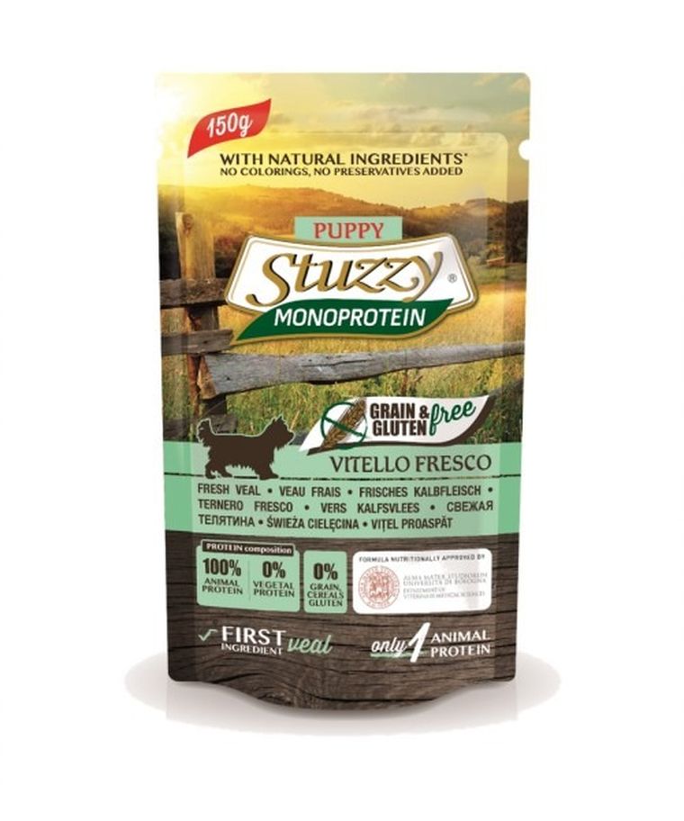 Stuzzy, karma dla psów, cielęcina dla szczeniąt, 150 g