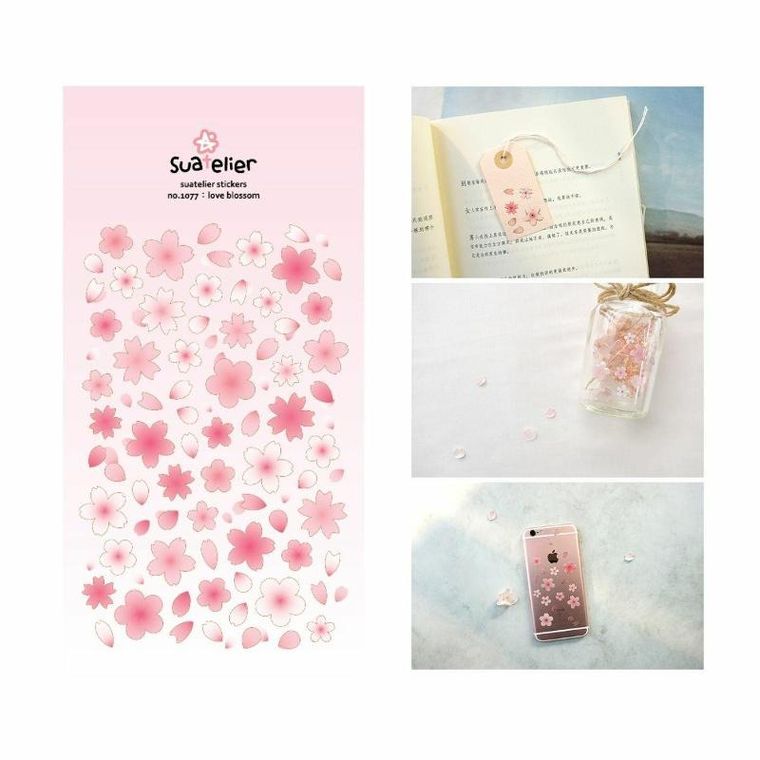 Suatelier, naklejki, błyszczące kwiaty