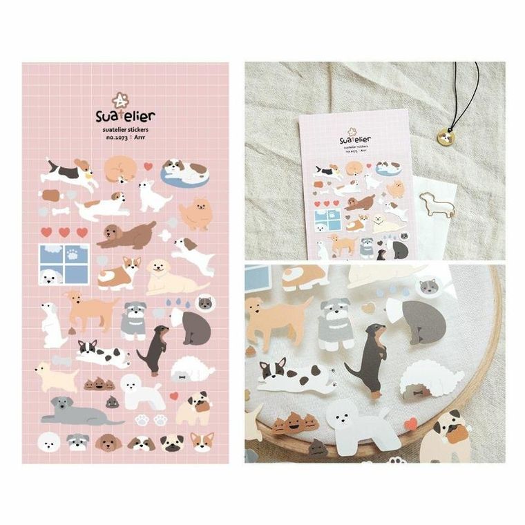 Suatelier, naklejki ozdobne, Pieski