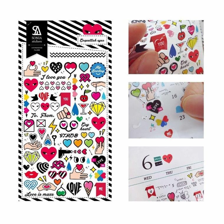 Suatelier, naklejki, zalotne serca