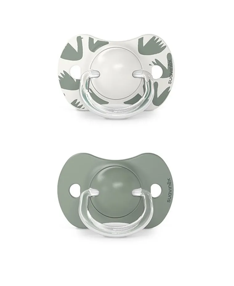 Suavinex, A walk in the park, SX Pro, smoczek fizjologiczny, silikonowy, oliwkowy, 6-18m, 2 szt.