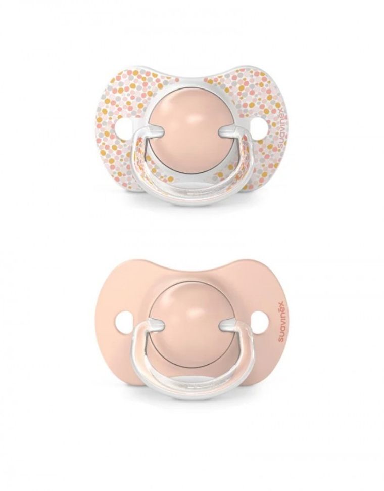 Suavinex, Dreams, SX Pro, smoczek fizjologiczny, silikonowy, brzoskwiniowy, 6-18 m, 2 szt.