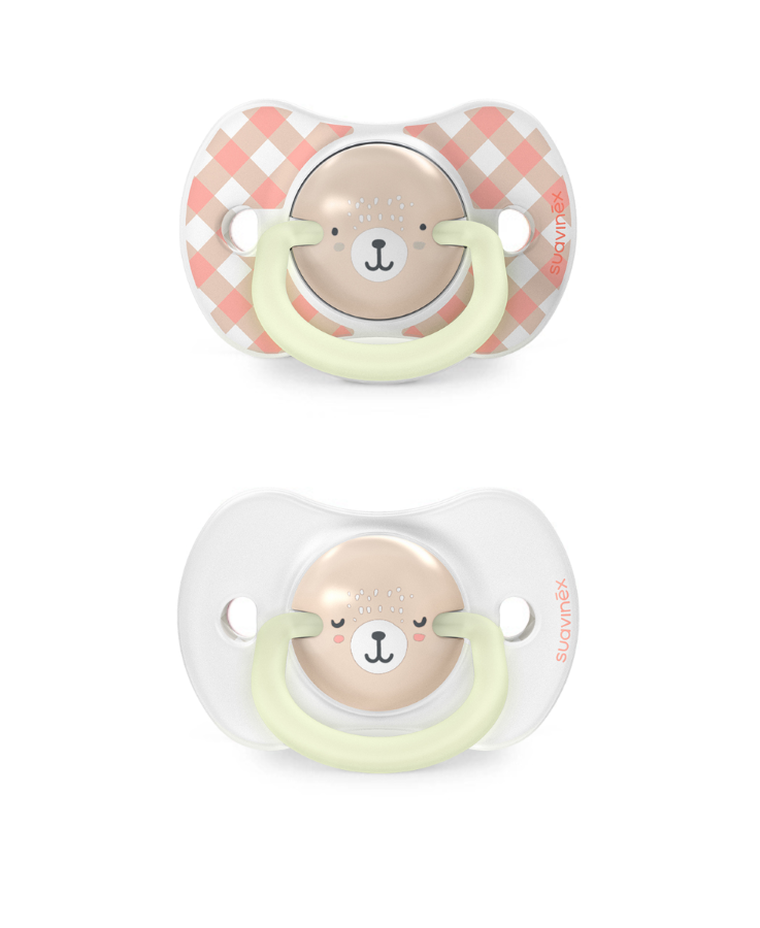 Suavinex, SX Pro, Wild & Free, smoczek fizjologiczny, różowy, świecący, 6-18 m, 2 szt.
