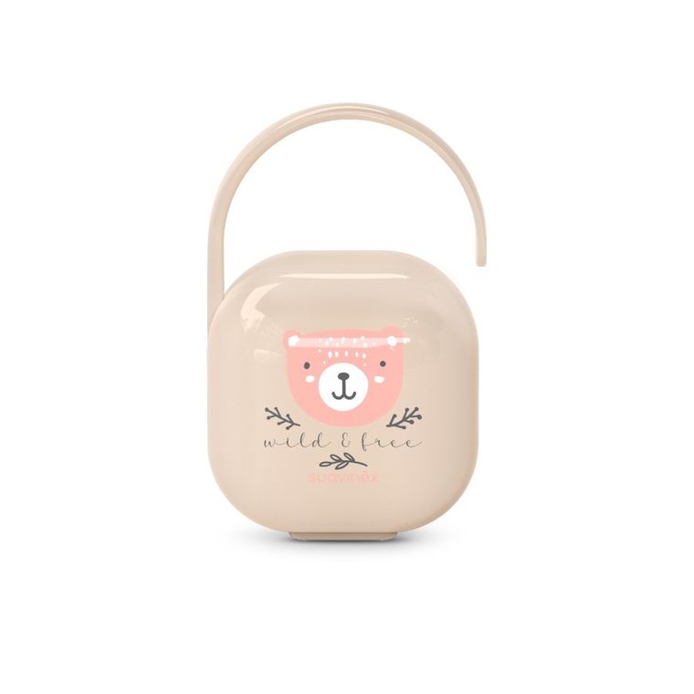 Suavinex, Wild & Free, etui na smoczek, różowe