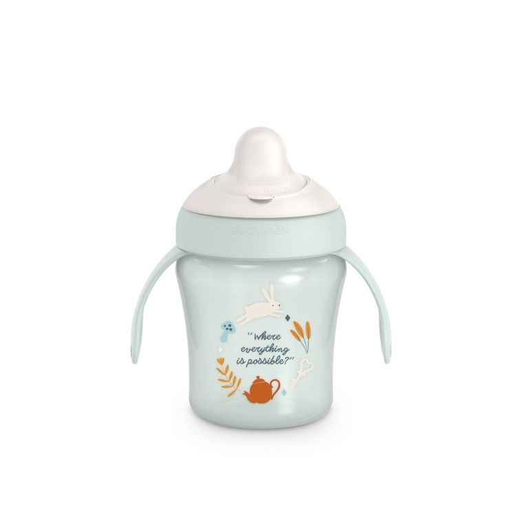 Suavinex, Wonderland, kubek do nauki picia, niekapek, miętowy, 200 ml, 6m+