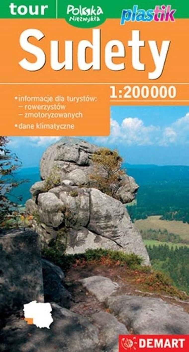 Sudety mapa turystyczna 1:200 000. Plastik