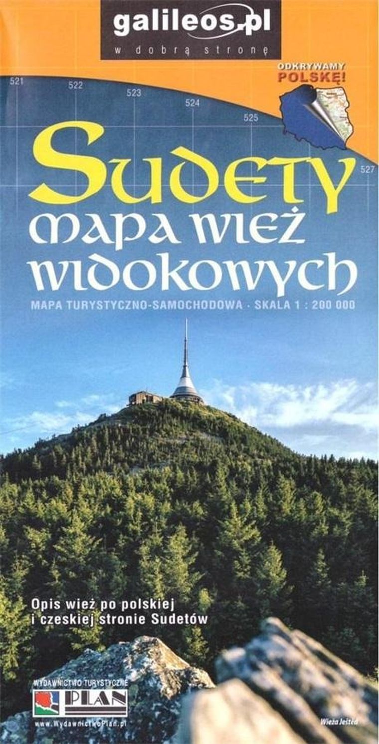 Sudety. Mapa wież widokowych 1:200 000