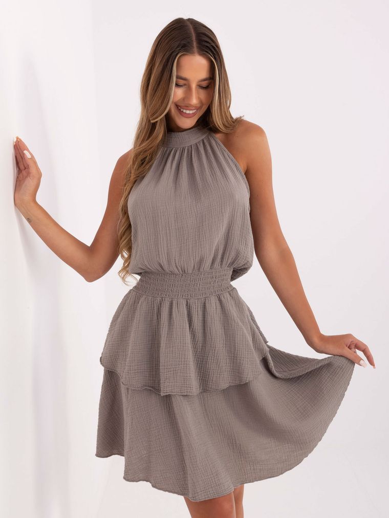Sukienka damska, beżowa, Italy Moda