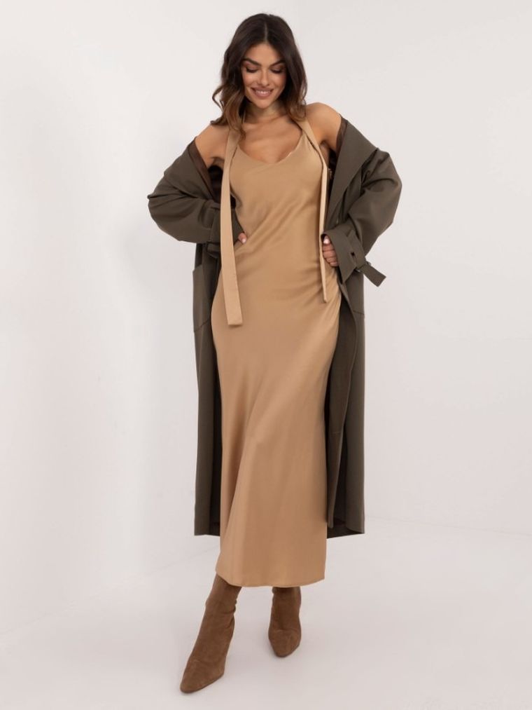 Sukienka damska, beżowa, Lakerta