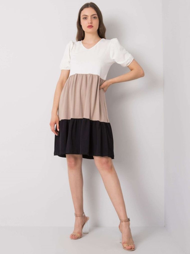 Sukienka damska, beżowa, Rue Paris