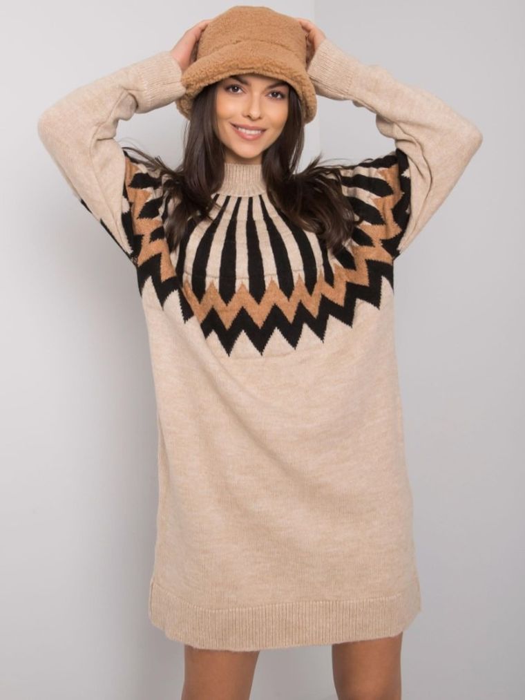 Sukienka damska, beżowa, Rue Paris